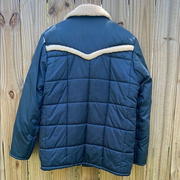 Westwinds Navy Blue Shearling-Lined Jacket 70s 80s Vintage Rare Winter Coat M - Picture 8 of 16